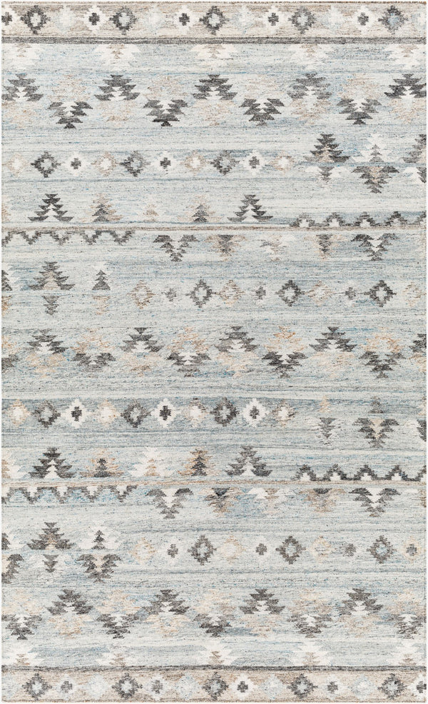 Surya Alyssa 2' X 3' Handmade Flatweave Rug - Rustic Recycled Pet Yarn, Durable, Easy To Clean Decor Piece Pale Blue Recycled Pet Yarn Ays2303-23