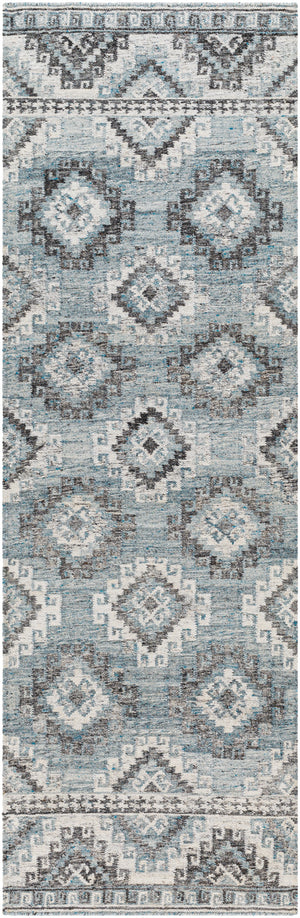 Alyssa AYS-2304 2'6" x 8' Handmade Rug AYS2304-268  Gray, Slate, Dark Brown, Ivory, Blue Surya