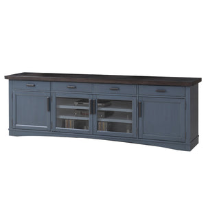 Parker House Americana Modern - Denim 92 In. TV Console Denim with Sable Wood Top Poplar Solids / Birch Veneers AME#92-DEN