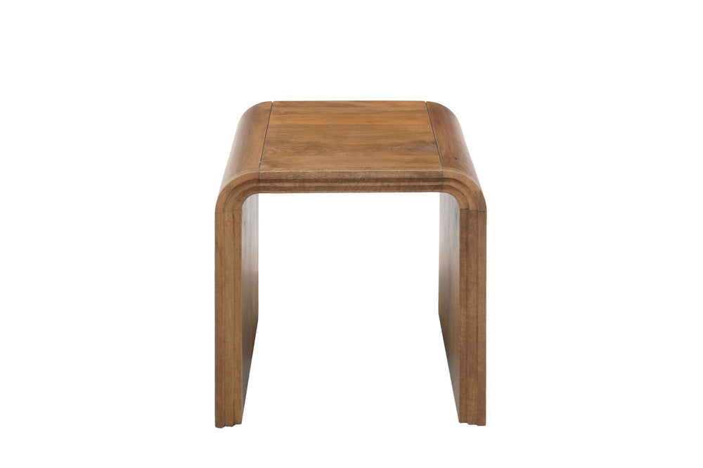 Porter Designs Porter Palencia Solid Mango Wood End Table – Stunning Waterfall Design For Organic Elegance At Home Natural Wood 05-117-07-3098