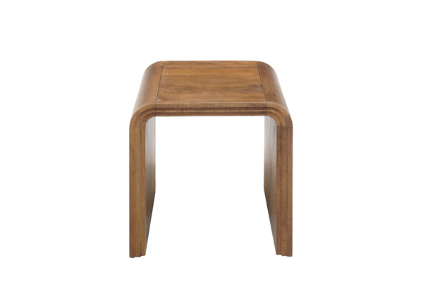 Porter Designs Porter Palencia Solid Mango Wood End Table – Stunning Waterfall Design For Organic Elegance At Home Natural Wood 05-117-07-3098