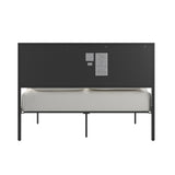 Homelegance By Top-Line Noelle Metal Platform Bed with Geometric Headboard Black Metal