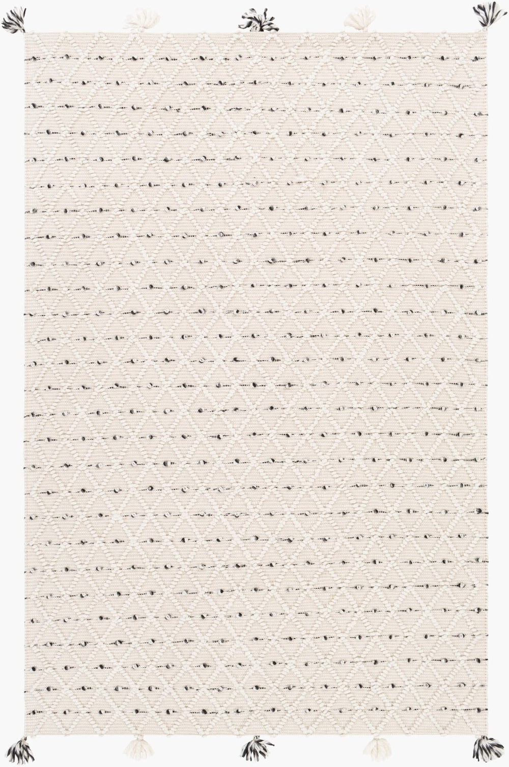 Livabliss Azalea Handwoven Flatweave Area Rug Recycled Pet Fringe Global Artisan Living Room Ivory, Gray 8'10" x 12' AZA2301-81012