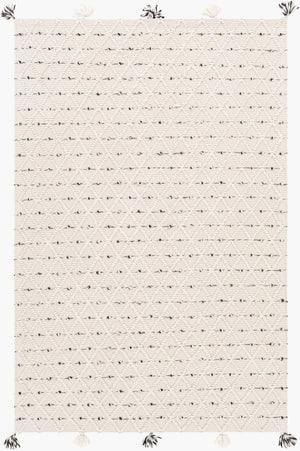 Livabliss Azalea Handwoven Flatweave Area Rug Recycled Pet Fringe Global Artisan Living Room Ivory, Gray 8'10" x 12' AZA2301-81012
