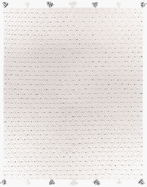 Livabliss Azalea Handwoven Flatweave Area Rug Recycled Pet Fringe Global Artisan Living Room Ivory, Gray 8' x 10' AZA2301-810