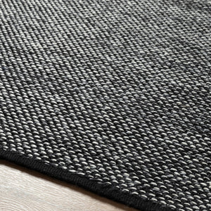 Surya Azalea 2' X 3' Eco-friendly Handmade Rug - Global Style, Unique Texture, And Cozy Home Accent Black Recycled Pet Yarn Aza2312-268