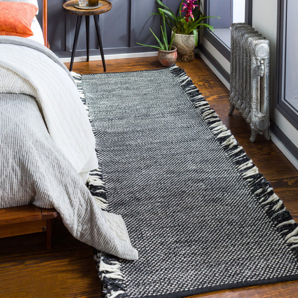 Surya Azalea 2' X 3' Eco-friendly Handmade Rug - Global Style, Unique Texture, And Cozy Home Accent Black Recycled Pet Yarn Aza2312-268