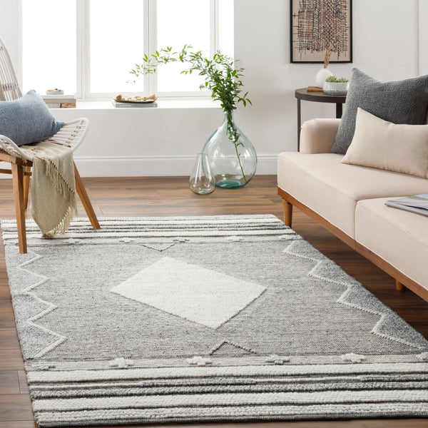 Surya Azalea 2' X 3' Eco-friendly Handmade Rug - Global Style, Unique Texture, And Cozy Home Accent Light Slate Recycled Pet Yarn Aza2317-23
