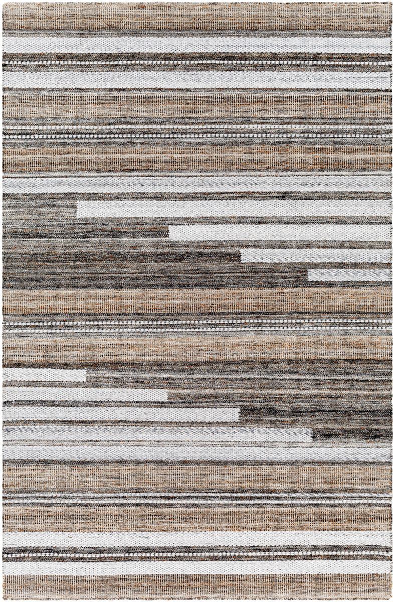 Azalea AZA-2334 8'10" x 12' Handmade Rug AZA2334-81012  Black, Tan, Taupe, White, Brown Surya