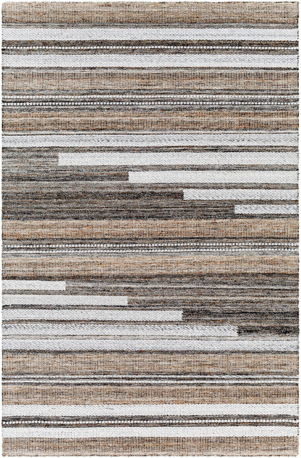 Azalea AZA-2334 8'10" x 12' Handmade Rug AZA2334-81012  Black, Tan, Taupe, White, Brown Surya