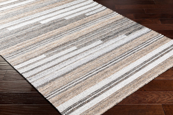 Azalea AZA-2334 8'10" x 12' Handmade Rug AZA2334-81012  Black, Tan, Taupe, White, Brown Surya