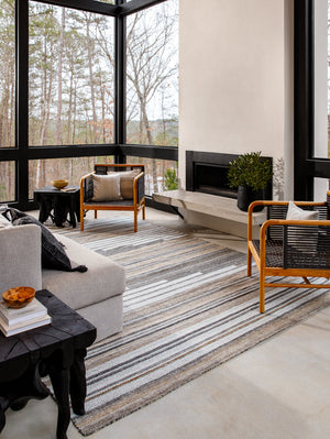 Azalea AZA-2334 8'10" x 12' Handmade Rug AZA2334-81012  Black, Tan, Taupe, White, Brown Surya