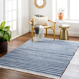 Surya Azalea 2' X 3' Eco-friendly Handmade Rug - Global Style, Unique Texture, And Cozy Home Accent Blue Recycled Pet Yarn Aza2337-23