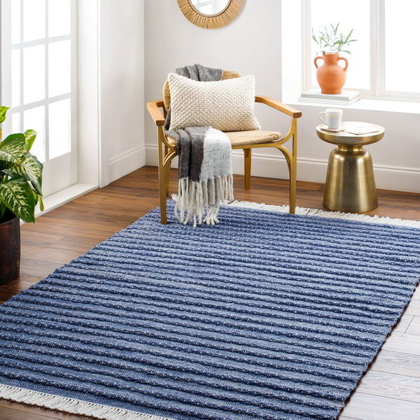 Azalea AZA-2339 8'10" x 12' Handmade Rug AZA2339-81012  Dark Blue, Denim, Ivory, White Surya