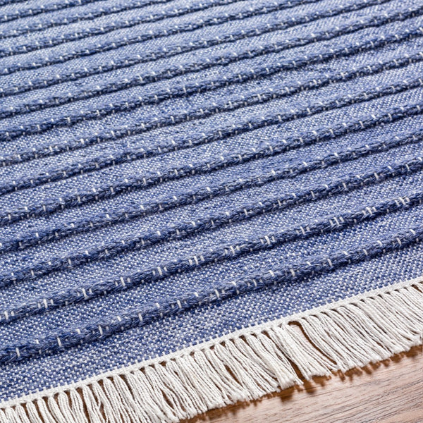 Surya Azalea 2' X 3' Eco-friendly Handmade Rug - Global Style, Unique Texture, And Cozy Home Accent Dark Blue Recycled Pet Yarn Aza2339-23
