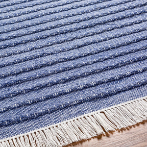 Surya Azalea 2' X 3' Eco-friendly Handmade Rug - Global Style, Unique Texture, And Cozy Home Accent Dark Blue Recycled Pet Yarn Aza2339-268