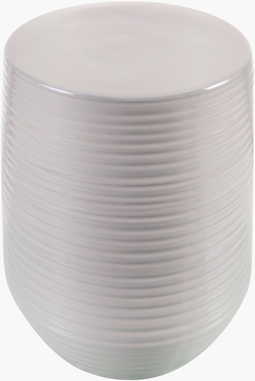 Surya Terraza Elegant 17"H Ceramic Garden Stool - Weather-resistant End Table For Stylish Outdoor Decor Top, White,Base, White Ceramic,Ceramic Azat001-171313