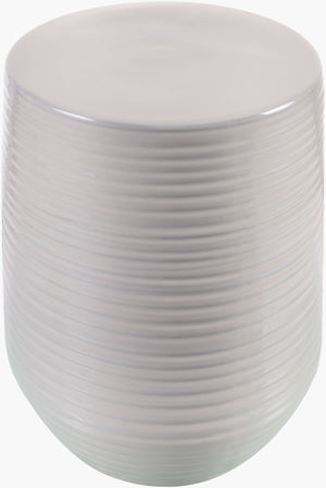 Surya Terraza Elegant 17"H Ceramic Garden Stool - Weather-resistant End Table For Stylish Outdoor Decor Top, White,Base, White Ceramic,Ceramic Azat001-171313