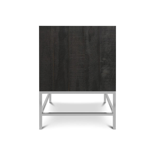 Bernhardt Bernhardt Coleman File Cabinet With Distressed Cinder Pine & Grey-Mist Stainless Base, 2-Drawer Elegant Storage D14505