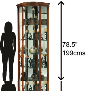 Hekman Furniture 680529 Marlowe Curio Cabinet - Elegant Display With Adjustable Shelves, Interior Lighting & Durability Hampton Cherry Marlowe Corner Curio Cabinet 680529