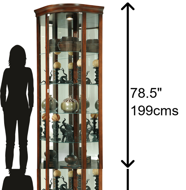 Hekman Furniture 680529 Marlowe Curio Cabinet - Elegant Display With Adjustable Shelves, Interior Lighting & Durability Hampton Cherry Marlowe Corner Curio Cabinet 680529