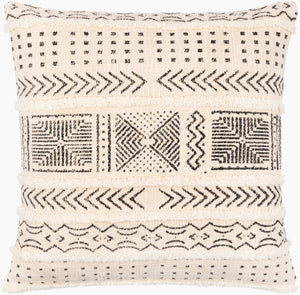 Surya Azibo Bohemian Global-style Accent Pillow 18"L X 18"W - Cozy Cotton Charm For Your Home Décor Black Cotton,Cotton Azb002-1818d