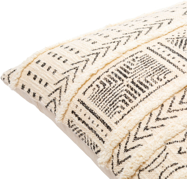 Surya Azibo Bohemian Global-style Accent Pillow 18"L X 18"W - Cozy Cotton Charm For Your Home Décor Black Cotton,Cotton Azb002-1818d