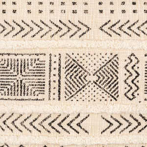 Surya Azibo Bohemian Global-style Accent Pillow 18"L X 18"W - Cozy Cotton Charm For Your Home Décor Black Cotton,Cotton Azb002-1818d