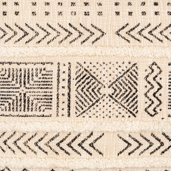 Surya Azibo Bohemian Global-style Accent Pillow 18"L X 18"W - Cozy Cotton Charm For Your Home Décor Black Cotton,Cotton Azb002-1818d