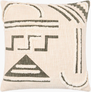 Surya Azibo Bohemian Global-style Accent Pillow 18"L X 18"W - Cozy Cotton Charm For Your Home Décor Medium Green Cotton,Cotton Azb003-1818p