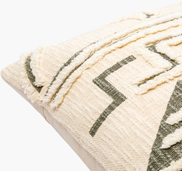 Surya Azibo Bohemian Global-style Accent Pillow 18"L X 18"W - Cozy Cotton Charm For Your Home Décor Medium Green Cotton,Cotton Azb003-1818p