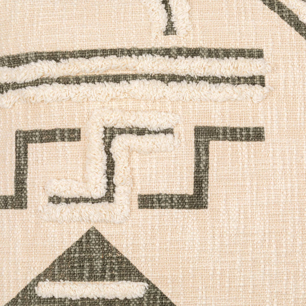 Surya Azibo Bohemian Global-style Accent Pillow 18"L X 18"W - Cozy Cotton Charm For Your Home Décor Medium Green Cotton,Cotton Azb003-1818p