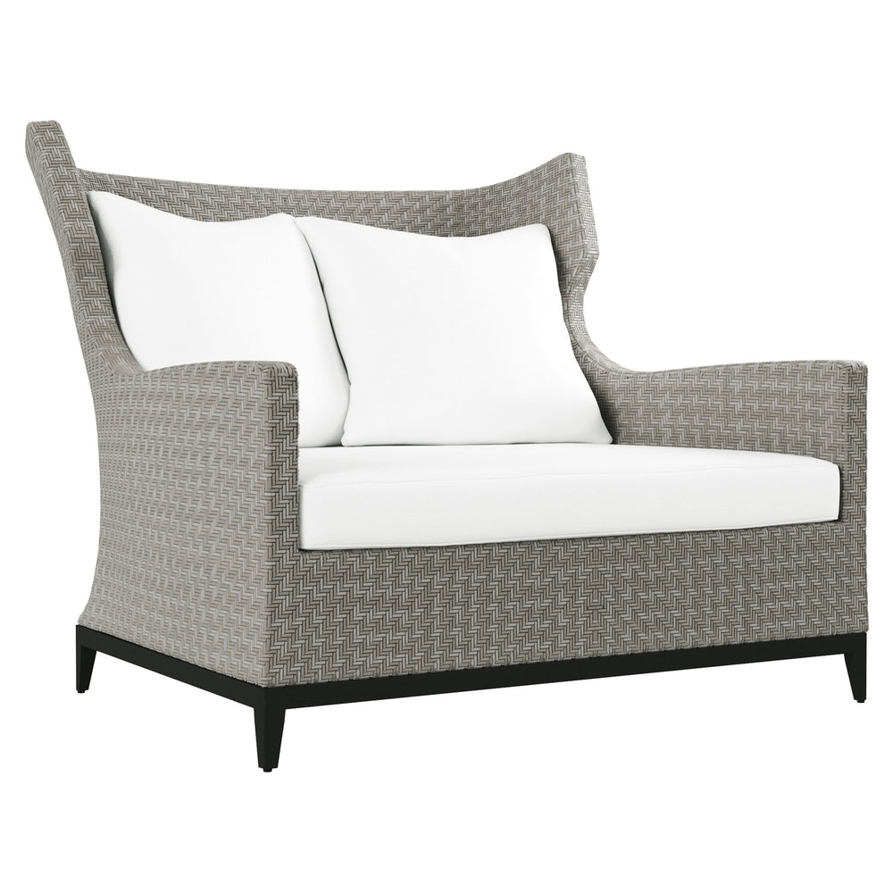 Bernhardt Bernhardt Captiva Outdoor Chair — Extra-Wide Wingback, All-Weather Herringbone Wicker, Plush Cushions - Made to Order OP1103C