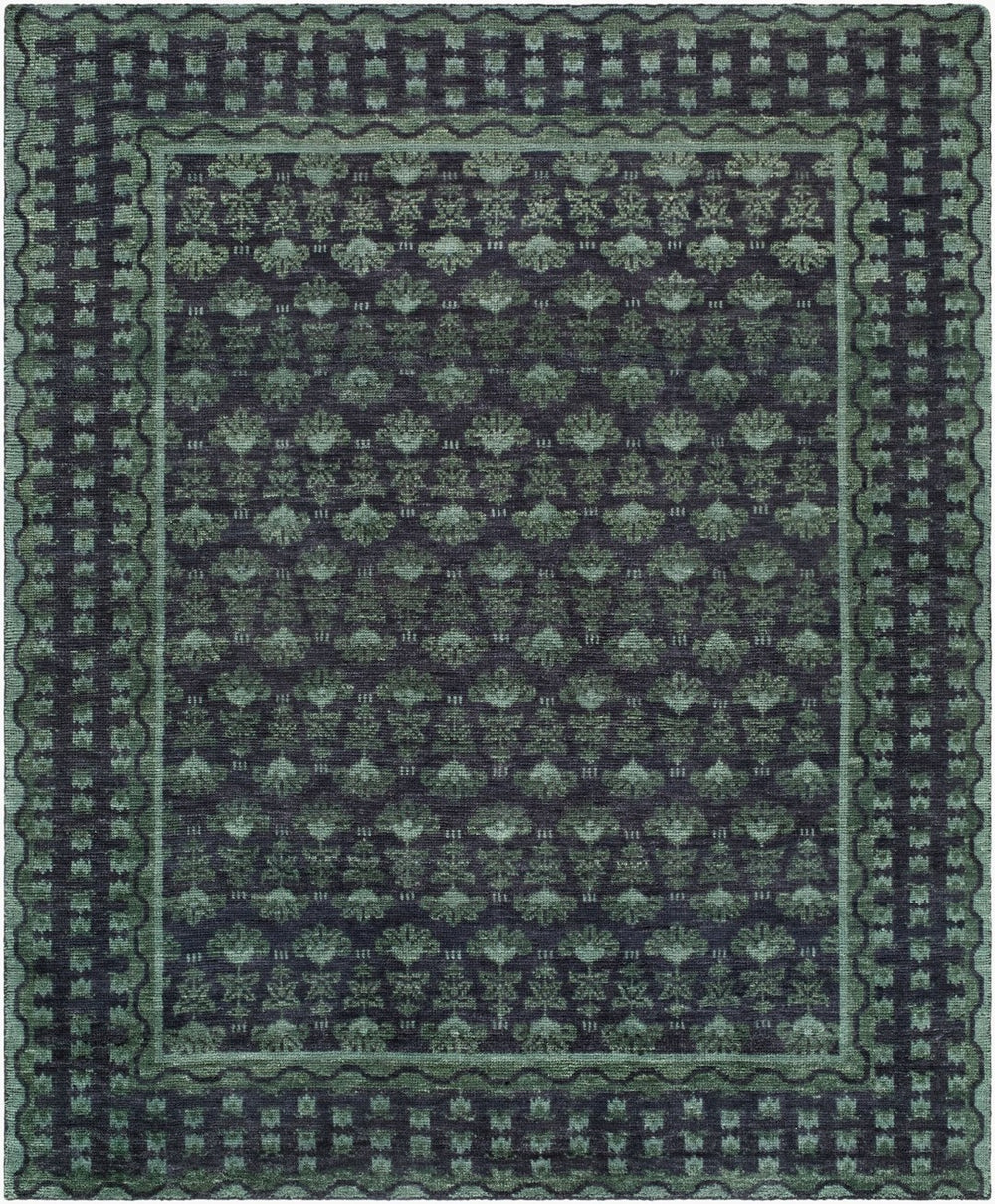 Surya Azule Hand Knotted Wool Area Rug Traditional Low Pile Living Room Floor Accent 9' x 12' Rectangle AZE2300-912
