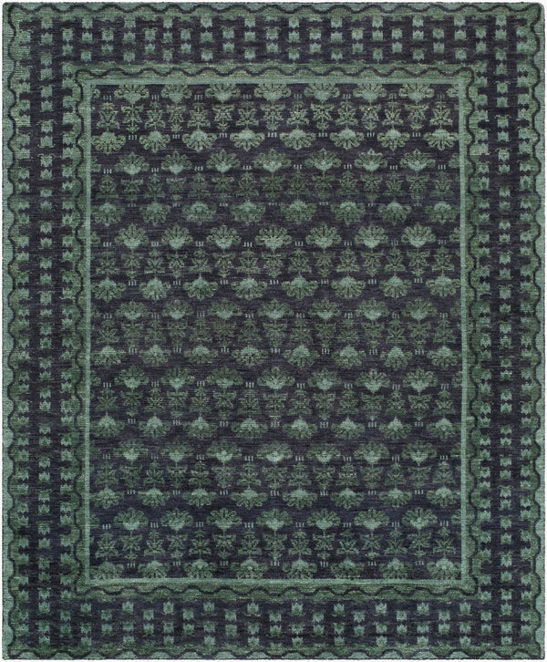 Surya Azule Hand Knotted Wool Area Rug Traditional Low Pile Living Room Floor Accent 9' x 12' Rectangle AZE2300-912