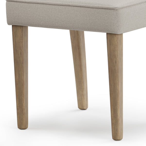 English Elm Bartow Upholstered Dining Chair Set of 2 in Natural — Rubberwood Legs, Foam Padding, Contemporary Piping B136P159925