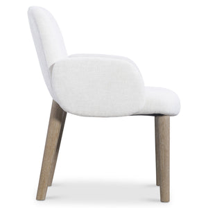 Bernhardt Bernhardt Loggia Arm Chair With Contoured Back, Aria Oak Legs, Performance Fabric B161, Stain-Resistant Comfort 345546
