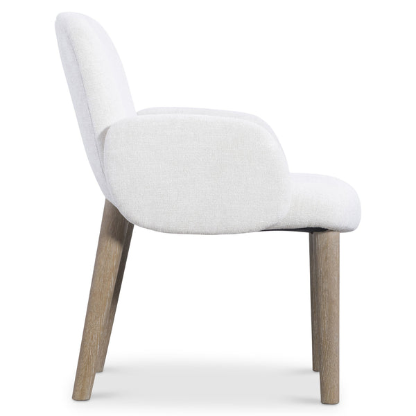 Bernhardt Bernhardt Loggia Arm Chair With Contoured Back, Aria Oak Legs, Performance Fabric B161, Stain-Resistant Comfort 345546