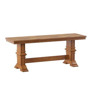 Homelegance By Top-Line Juliette Two-Tone Trestle Leg Wood Dining Bench Oak Rubberwood