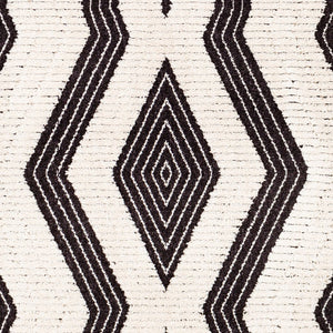 Livabliss Azilal Moroccan Geometric High Pile Polyester Accent Rug with Fringe for Entryways Black, Ivory 2' x 2'11" AZI2300-2211