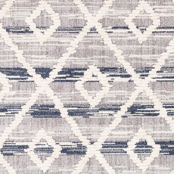Livabliss Azilal Tribal Patterned High Pile Polyester Rug with Fringe for Entryway or Bedroom Dark Blue, Gray 2' x 2'11" AZI2301-2211