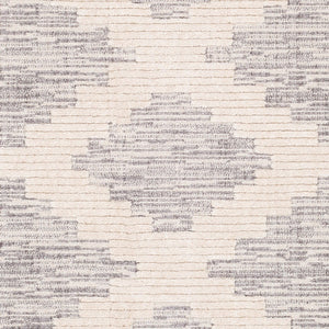 Livabliss Azilal Global Geometric Machine Woven Polyester Rug with High Low Pile Texture Gray, Ivory 2' x 2'11" AZI2302-2211