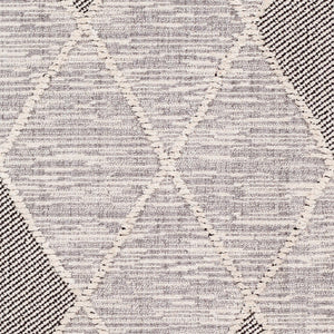 Livabliss Azilal Moroccan Geometric High Pile Polyester Area Rug with Fringe for Entryways Gray, Black 2' x 2'11" AZI2304-2211