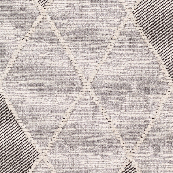 Livabliss Azilal Moroccan Geometric High Pile Polyester Area Rug with Fringe for Entryways Gray, Black 2' x 2'11" AZI2304-2211