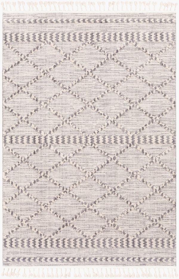 Livabliss Azilal Folk Geometric High Pile Polyester Accent Rug for Bohemian Eclectic Interiors Dark Blue, Gray 2' x 2'11" AZI2310-2211