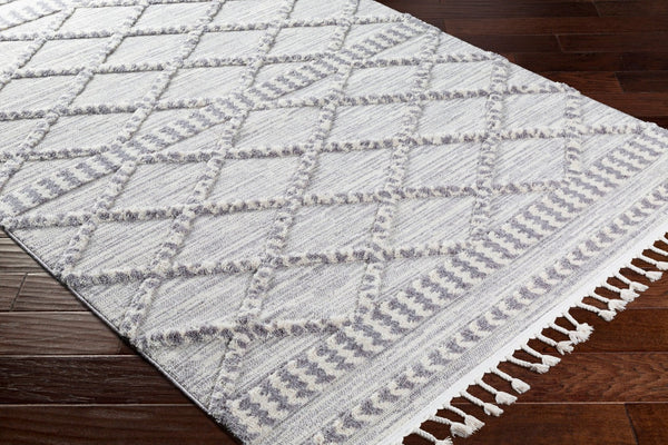 Livabliss Azilal Folk Geometric High Pile Polyester Accent Rug for Bohemian Eclectic Interiors Dark Blue, Gray 2' x 2'11" AZI2310-2211
