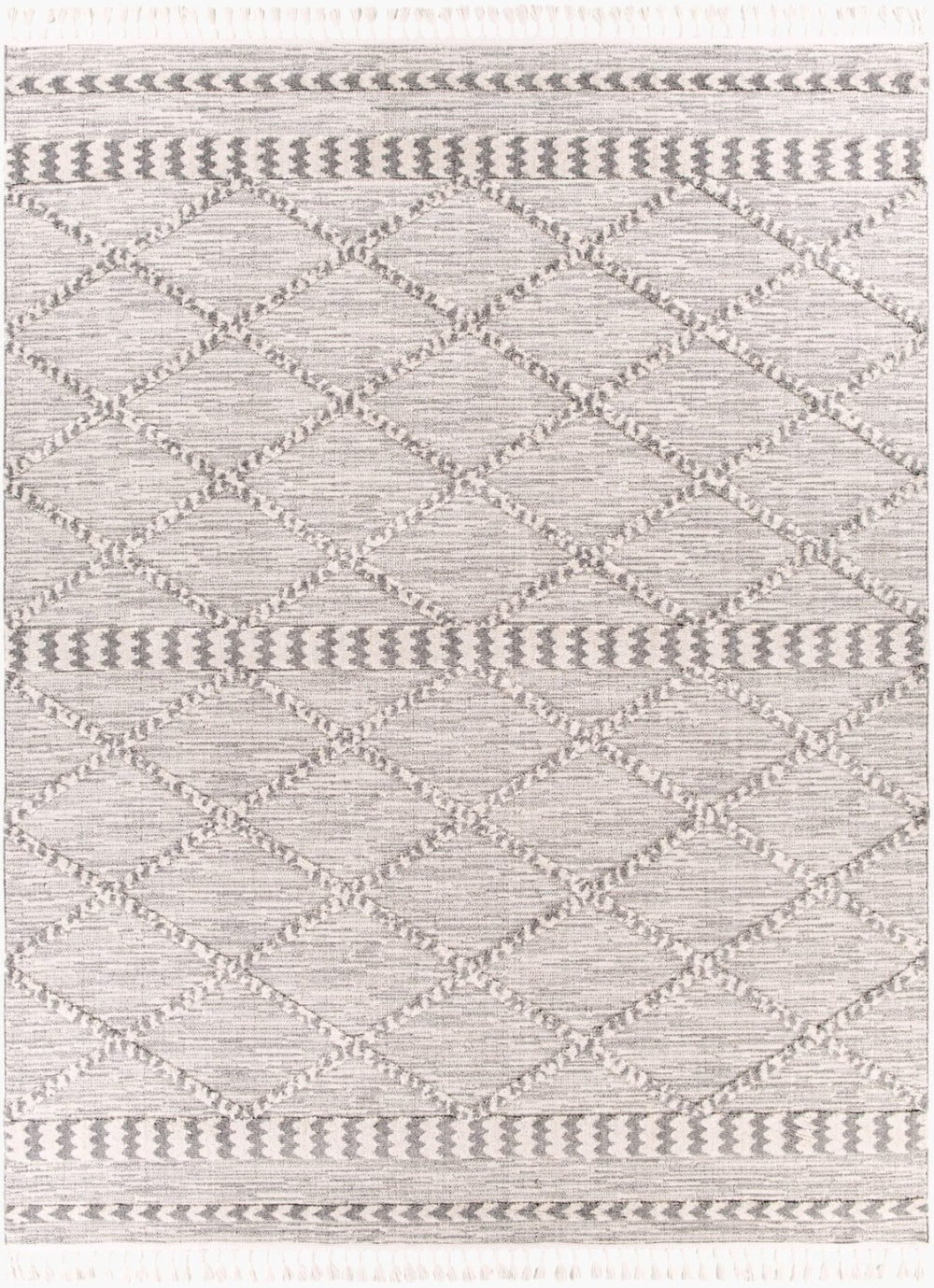 Livabliss Azilal Folk Geometric High Pile Polyester Accent Rug for Bohemian Eclectic Interiors Dark Blue, Gray 7'10" x 10' AZI2310-710102