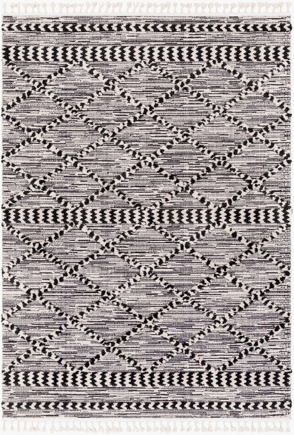 Livabliss Azilal Moroccan High Pile Area Rug with Fringe Polyester Bohemian Living Room Accent AZI2311-5373