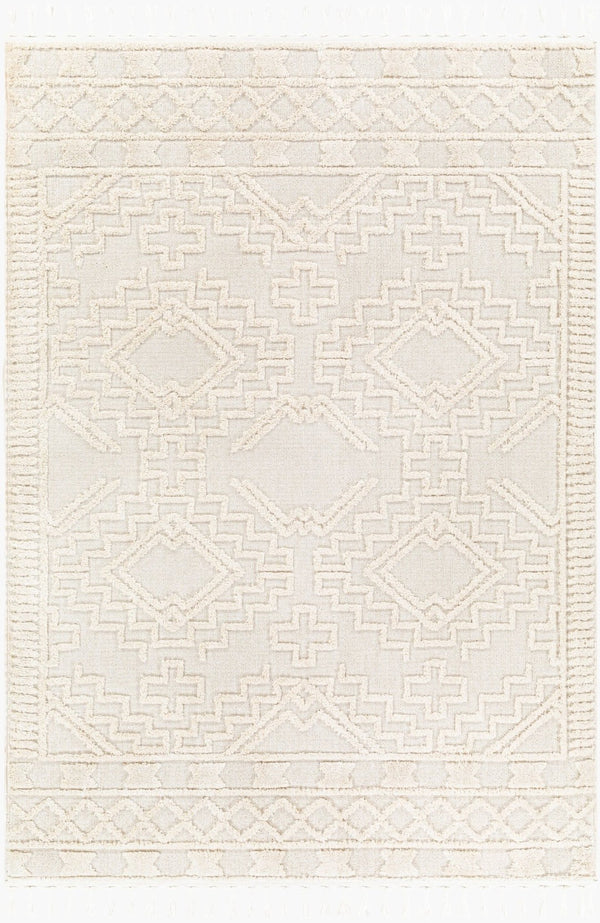 Livabliss Azilal Bohemian Global High Pile Polyester Area Rug with Fringe for Living Room AZI2312-9212