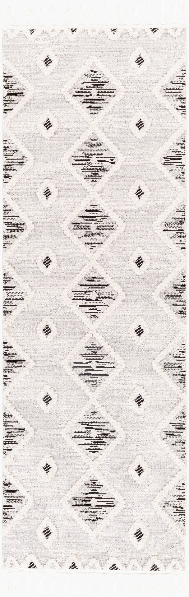 Livabliss Azilal Tribal Runner Rug with High Low Pile Fringe Ends for Hallways and Entryways AZI2313-2773
